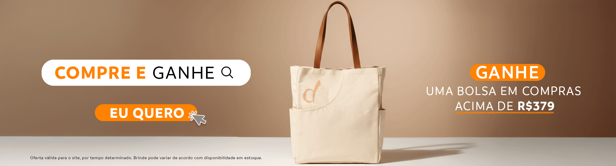 Ganhe Sacola em lona crua em compras acima de R$379