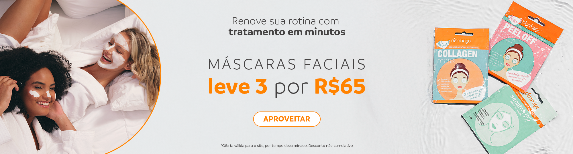leve 3 mascaras faciais por 65